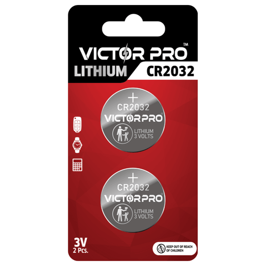 VictorPro CR2032 3V LITHIUM COIN BATTERY - HIGH PERFORMANCE GUARANTEED - VictorPro
