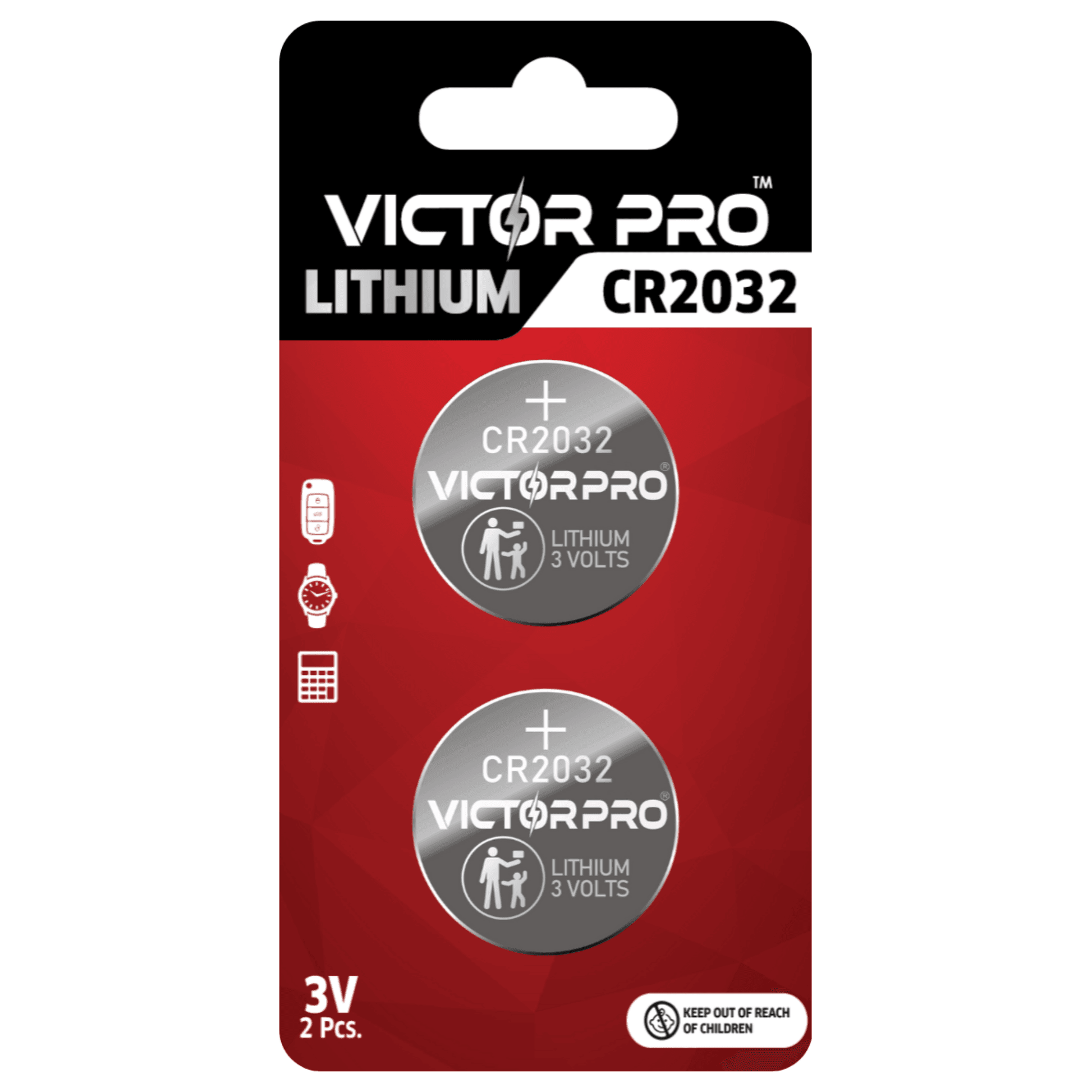 VictorPro CR2032 3V LITHIUM COIN BATTERY - HIGH PERFORMANCE GUARANTEED - VictorPro